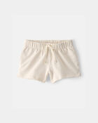 Toddler Girl French Terry Shorts - Cream, image 1 of 4 slides