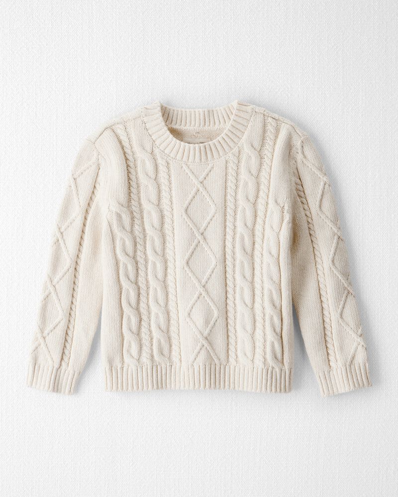 Toddler Organic Cotton Cable Knit Sweater, image 1 of 4 slides