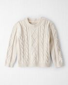 Toddler Organic Cotton Cable Knit Sweater, image 1 of 4 slides