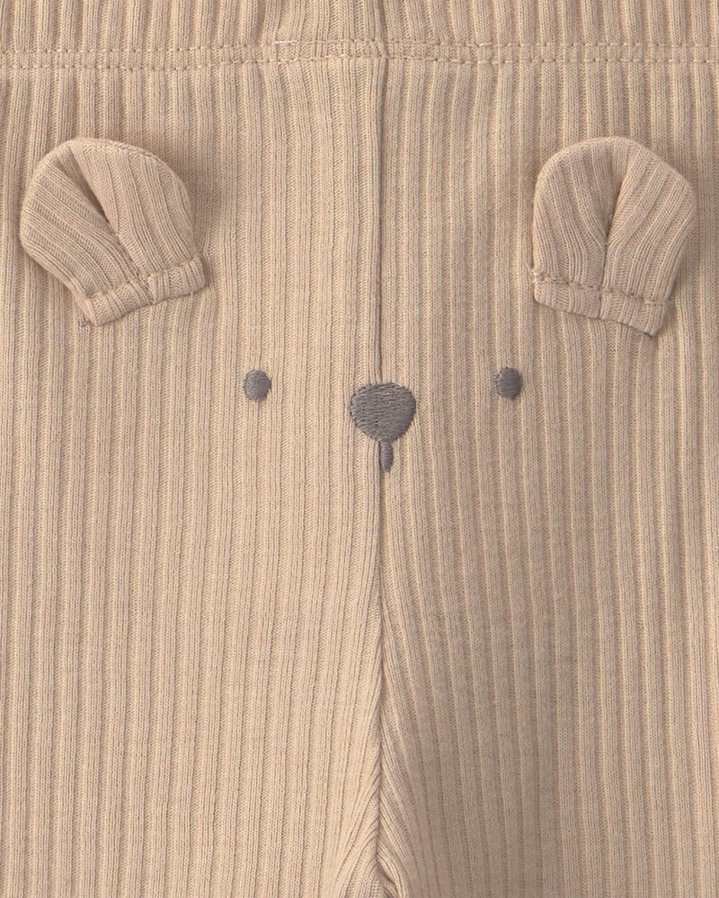 Baby 3-Piece Bear Bodysuit & Pant Set - Brown/Ivory, image 4 of 5 slides