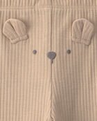 Baby 3-Piece Bear Bodysuit & Pant Set - Brown/Ivory, image 4 of 5 slides