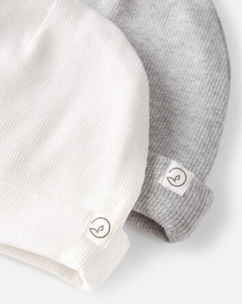 Baby 2-Pack Organic Cotton Rib Caps
, 
