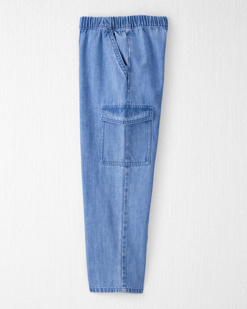 Kid Organic Cotton Chambray Cargo Pants, image 3 of 7 slides