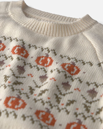 Jeune - Chandail tricot motif jacquard en coton biologique, 