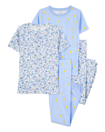 Kid 4-Piece Floral Cotton Pyjamas, 