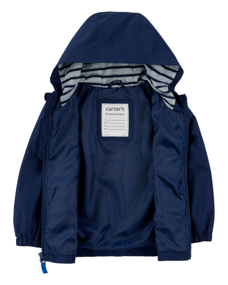 Toddler Solid Windbreaker Jacket - Navy, image 2 of 3 slides