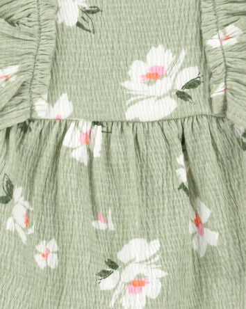 Baby 3-Piece Floral Gauze Top & Short Set, 