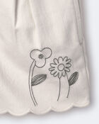 Toddler Girl Floral Scalloped Short - Cream, image 7 of 7 slides