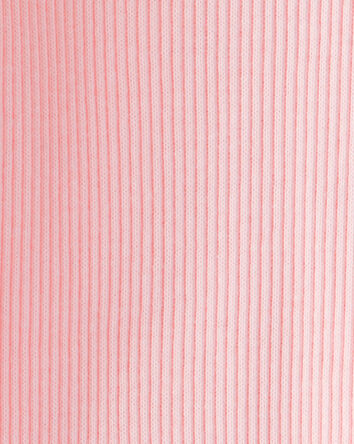 Baby Girl Cotton Long-Sleeve Henley Top - Pink, 