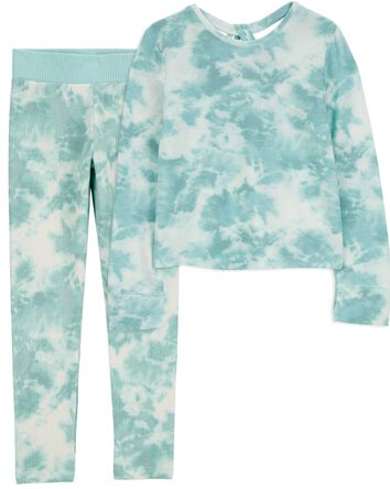 Kid 2-Piece Tie Dye Knit Top & Leggings Set, 