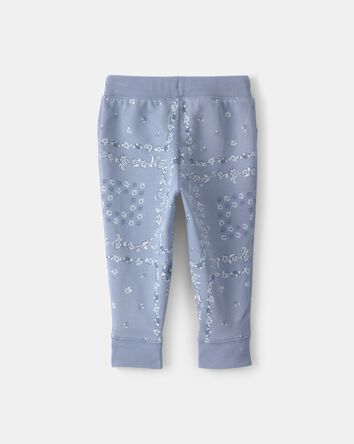 B&eacute;b&eacute; fille - Pantalon de jogging en tricot avec cordon de serrage, floral - Bleu, 