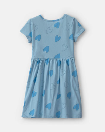 Girls Heart Short-Sleeve Dress - Blue, 