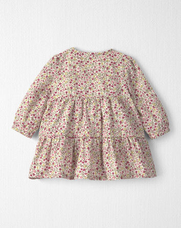 B&eacute;b&eacute; fille - Robe en coton biologique armur&eacute; &agrave; imprim&eacute; floral printanier, 