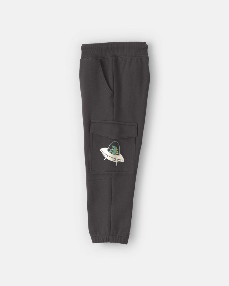 Pantalon de jogging cargo en jersey bouclette pour tout-petit - Gris, image 4 sur 5 diapositives