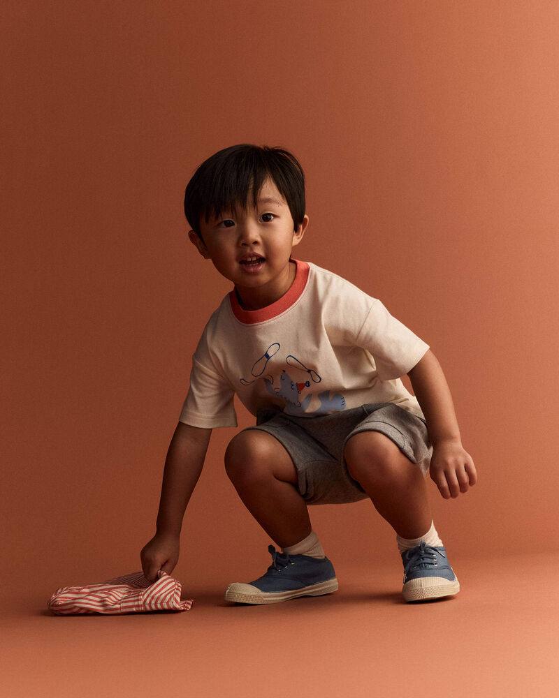 Toddler Boy French Terry Cargo Short with Pockets - Grey, image 6 of 7 slides