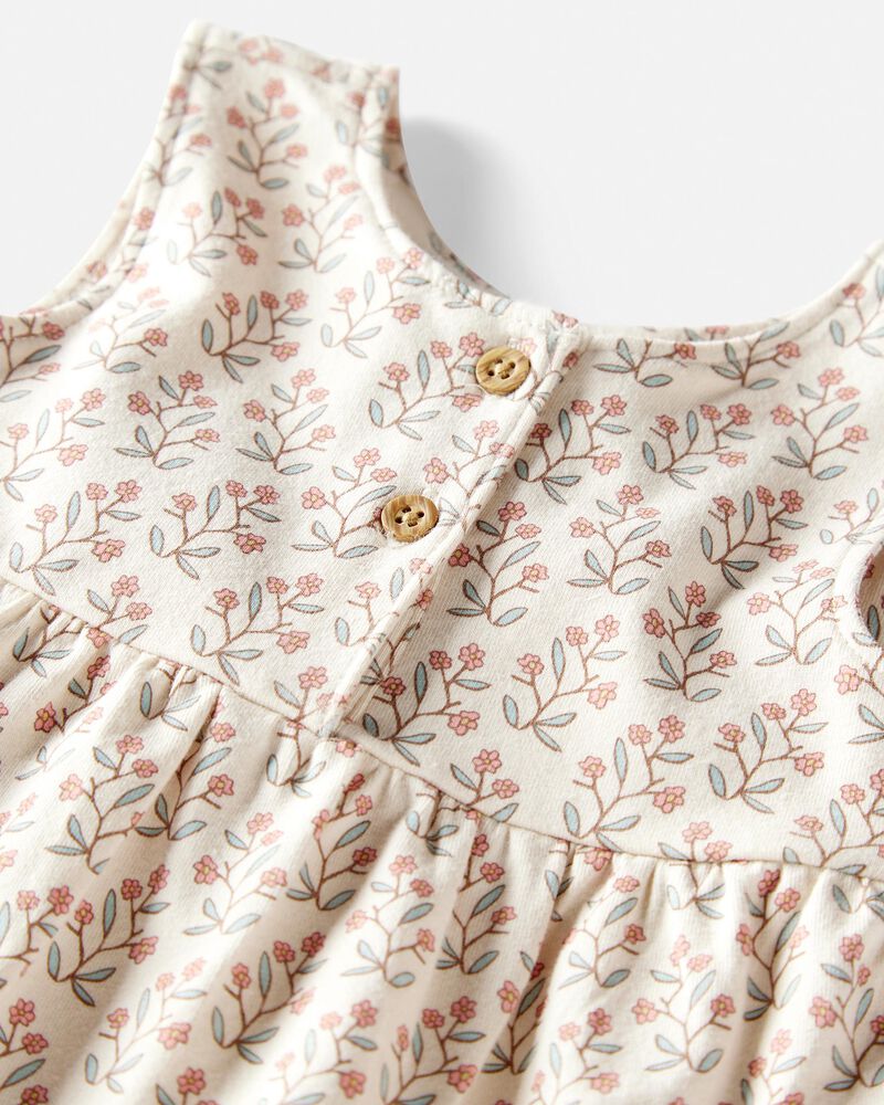 Bébé Robe en coton biologique à motifs de fleurs, image 5 sur 6 diapositives