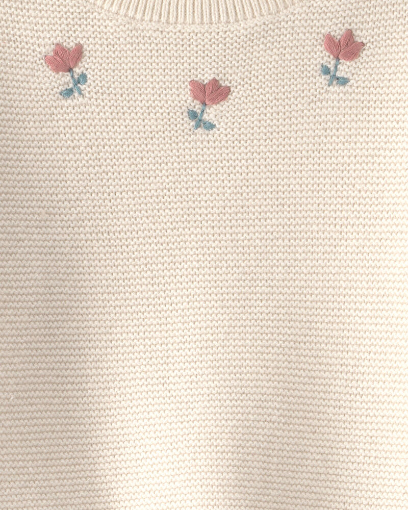Baby Girl 2-Piece Organic Cotton Sweater Knit Top & Pant Set, image 3 of 4 slides