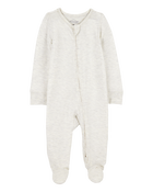Baby Solid 2-Way Zip PurelySoft Sleeper Pyjamas - Grey, image 1 of 6 slides