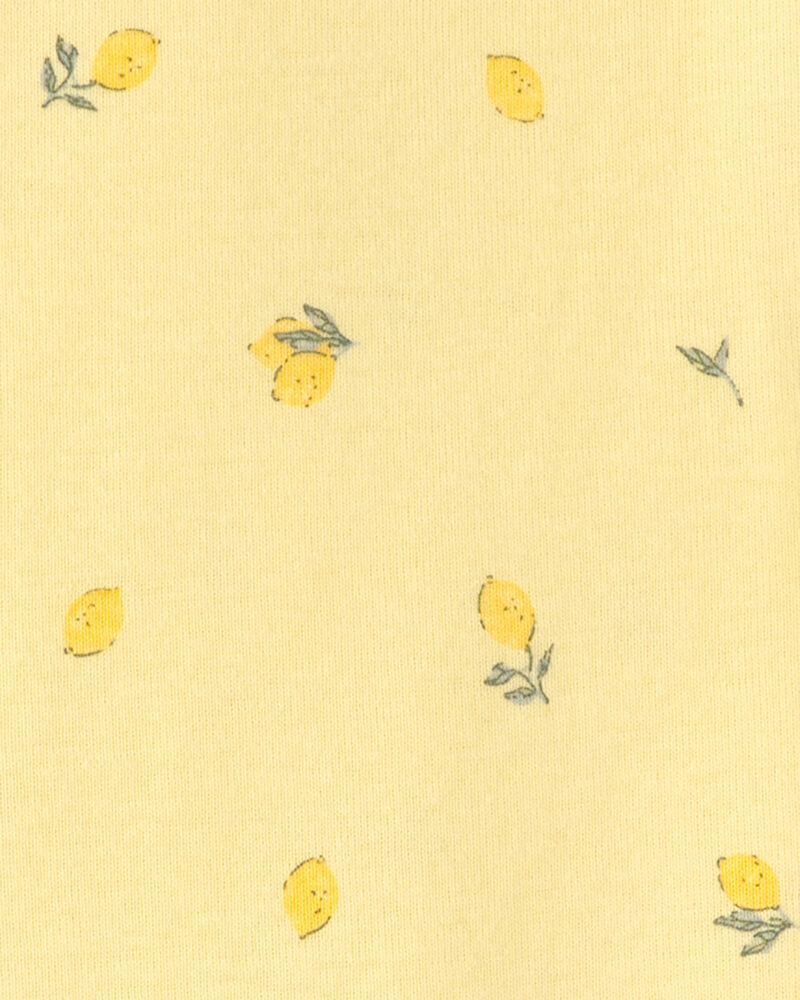 Baby Lemon 100% Cotton Snug Fit 1-Piece Pyjama Set - Yellow, image 4 of 5 slides