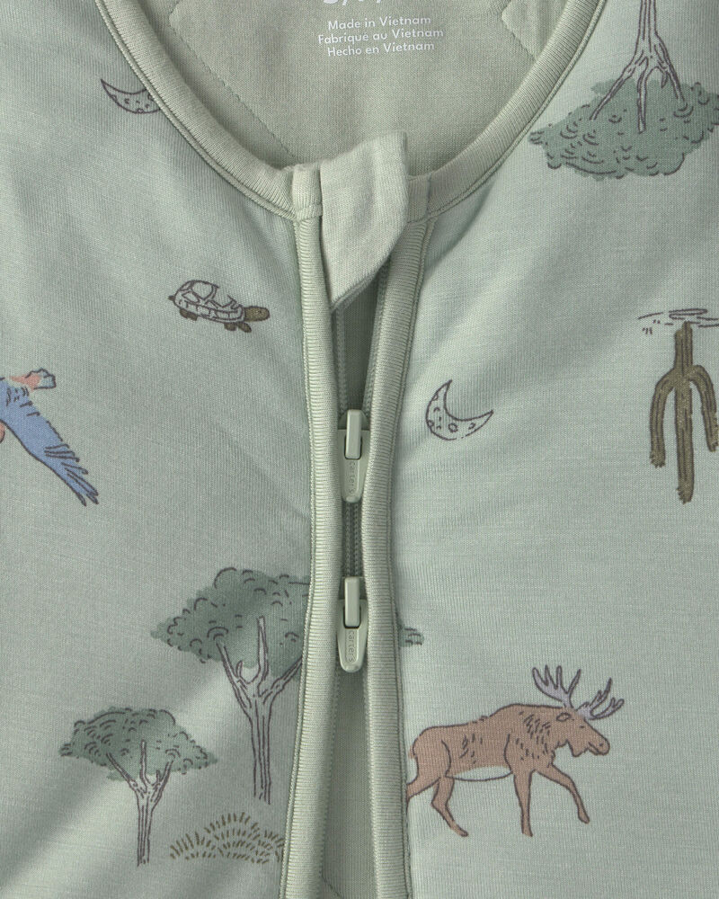 B&eacute;b&eacute; gar&ccedil;on - Couverture &agrave; porter PurelySoft &agrave; fermeture &agrave; glissi&egrave;re double sens &agrave; motif D&eacute;sert &ndash; Vert, image 2 sur 4 diapositives