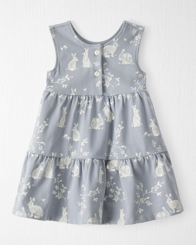Bébé Robe en coton biologique à motif de lapin, image 1 sur 6 diapositives