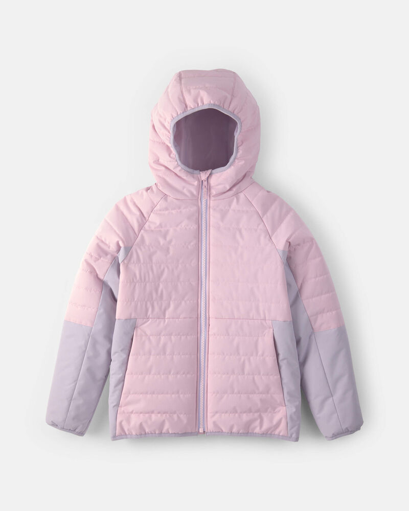 Girls  Quilted Mid Weight Jacket- Pink, image 1 of 4 slides