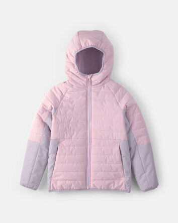 Girls  Quilted Mid Weight Jacket- Pink, 