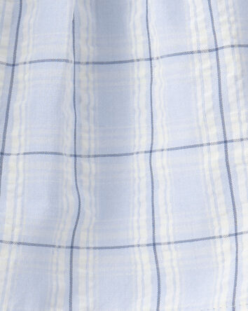 B&eacute;b&eacute; fille - Ensemble 3 pi&egrave;ces short, haut et chapeau &agrave; motif vichy - Bleu, 