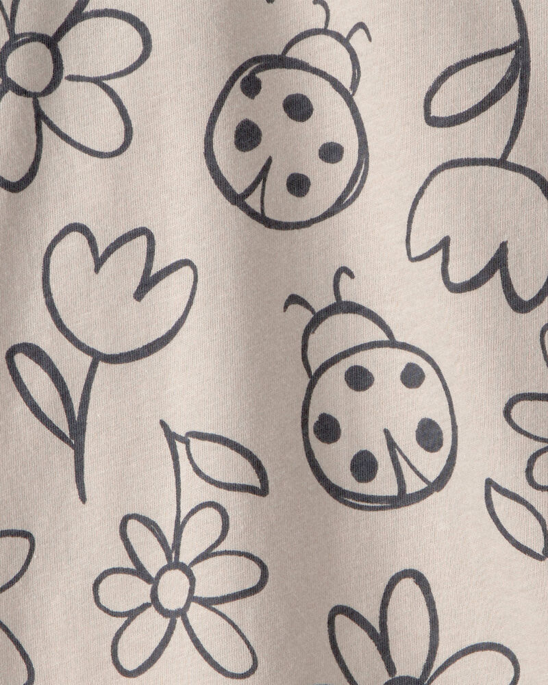 Toddler Girl Ladybug Floral Top - Brown, image 2 of 3 slides