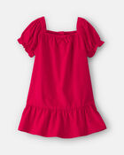 Toute-petit fille - Robe manches courtes en velours c&ocirc;tel&eacute; &ndash; Rouge, image 1 sur 3 diapositives