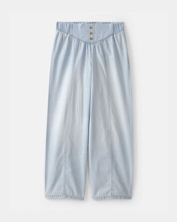 Girls Chambray Baggy Pants - Light Wash, 