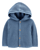 Baby Hooded Cotton Cardigan, image 1 of 3 slides