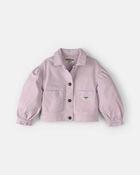 Toddler Girl Twill Bomber Jacket - Purple, image 1 of 3 slides
