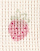 Baby Strawberry-Print Waffle Knit Top - Ivory, image 2 of 3 slides