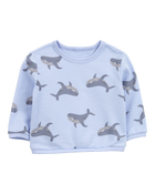 Baby Whale Pullover Sweatshirt - Blue, image 1 of 3 slides