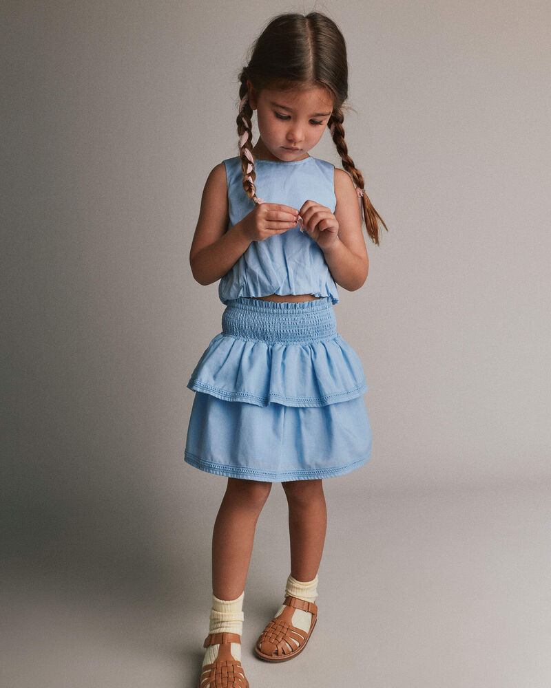 Tout-petit fille - Haut &agrave; ourlet bouffant - Bleu, image 4 sur 5 diapositives