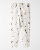 Toddler Organic Cotton Ribbed Knit Pants in Berry Blossom Print, image 1 of 6 slides