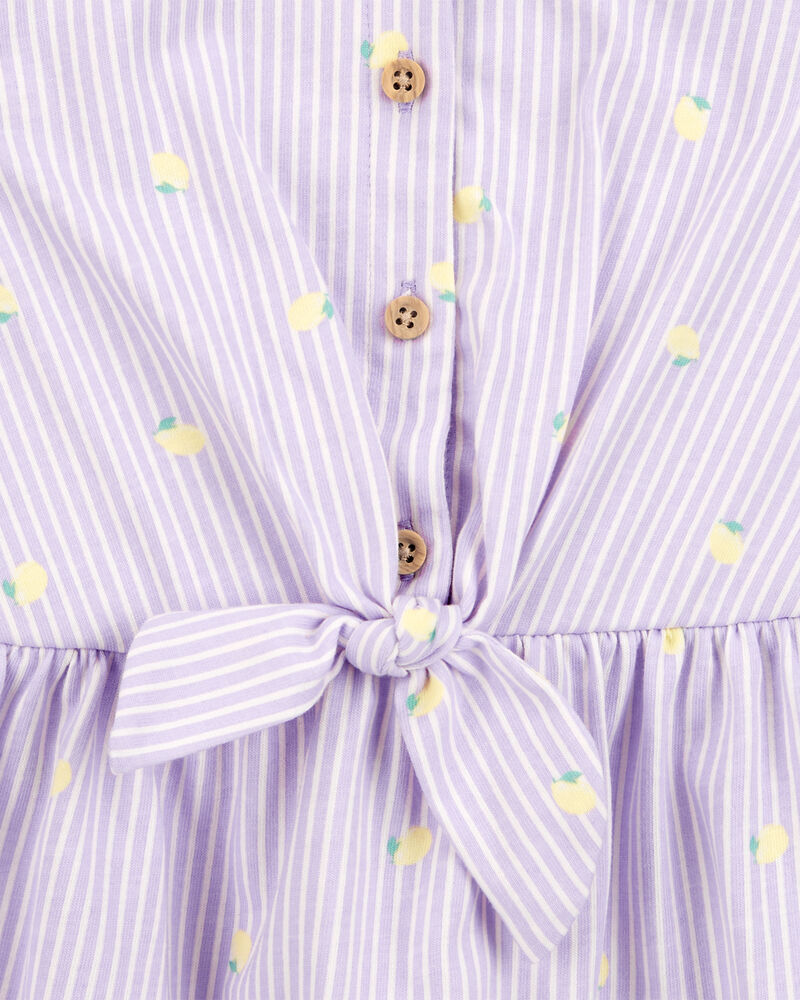 Bébé Robe boutonnée à citrons et rayures, image 4 sur 5 diapositives