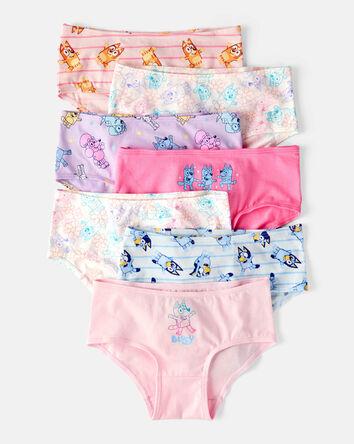 Toddler Girl 7-Pack Bluey Brief Stretch Cotton Underwear, 