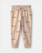 Tout-petit gar&ccedil;on - Pantalon de jogging en jersey bouclette &agrave; motif camion - Beige, image 1 sur 3 diapositives