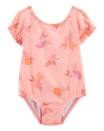 Baby 1-Piece Fruit Swimsuit-Coral, 