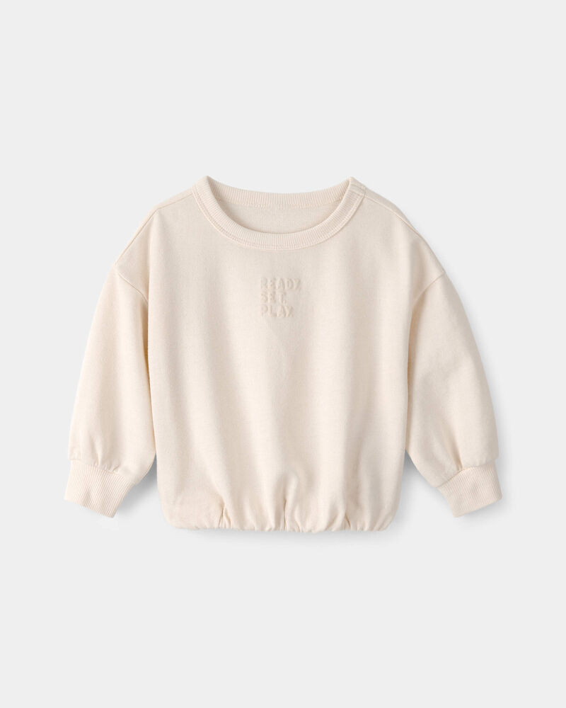 Baby French Terry Pullover Sweatshirt - Cream, image 1 of 4 slides