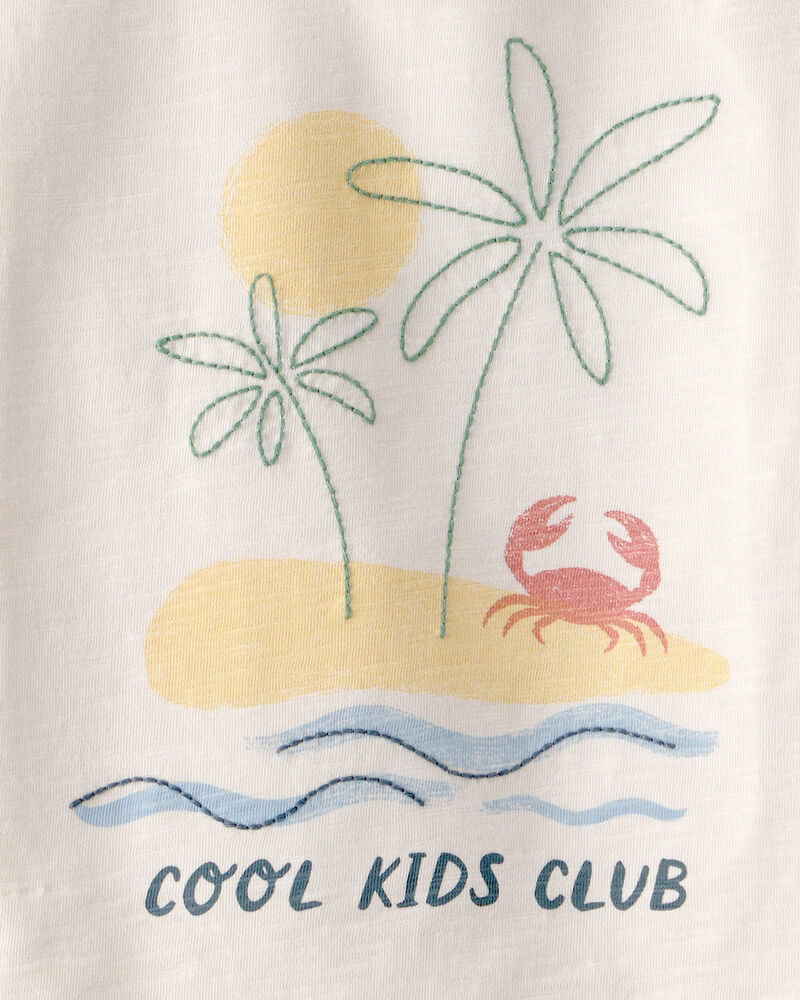Toddler Organic Cotton Tee in Beach Print, image 3 of 4 slides