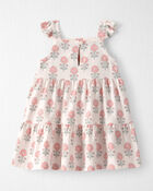 Baby Girl Organic Cotton Floral Tiered Dress, image 2 of 6 slides