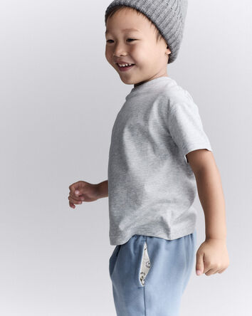 Toddler Short-Sleeve Relaxed Graphic Tee - Heather Grey, 