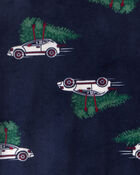 Toddler Christmas Cars DreamPlush Long-Sleeve Snug Fit 2-Piece Pyjamas - Navy, image 2 of 3 slides