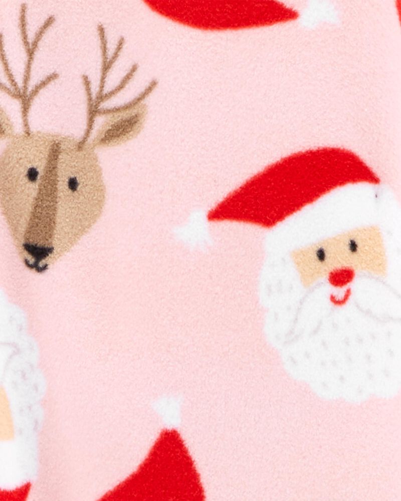 1-Piece Santa Fleece Footie PJs, image 2 of 2 slides