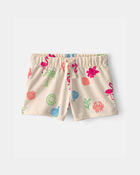 Baby Girl Beach French Terry Shorts - Cream, image 1 of 4 slides