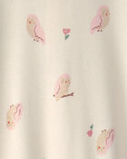 B&eacute;b&eacute; fille - Grenouill&egrave;re en 100 % coton &agrave; fermeture &agrave; glissi&egrave;re double sens &agrave; motif de hibou - Cr&egrave;me, image 4 sur 4 diapositives