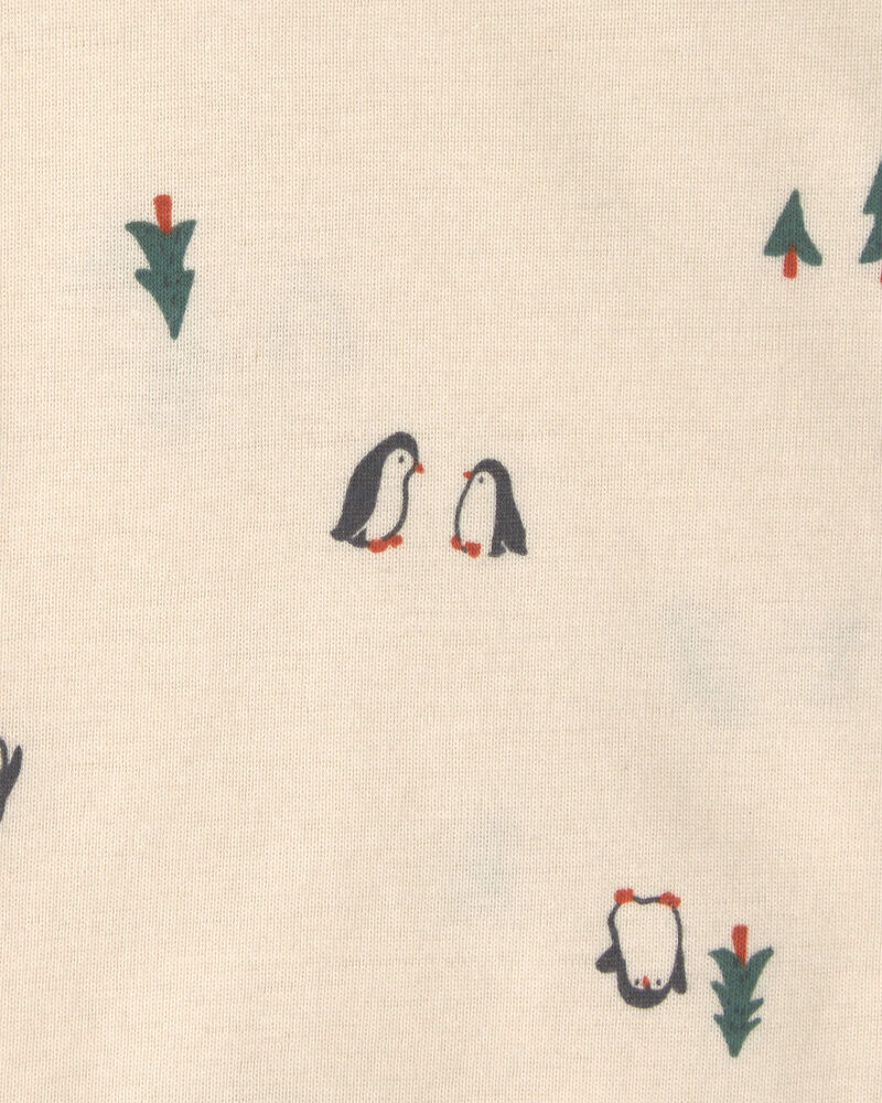 B&eacute;b&eacute; gar&ccedil;on - Ensemble 3 pi&egrave;ces cache-couches manches longues et pantalon &agrave; motif pingouin &ndash; Vert/Gris/Cr&egrave;me, image 5 sur 5 diapositives